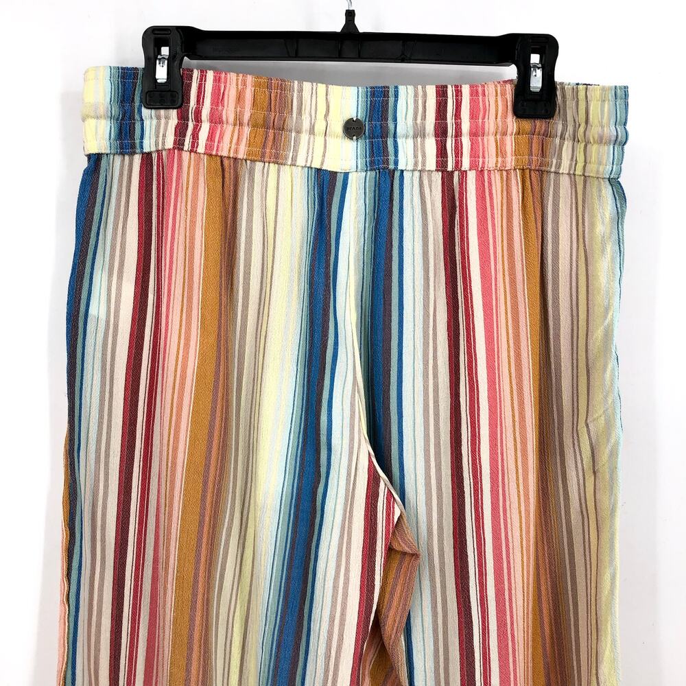 PRANA Women's Fernie Beach Pants Medium Gold Baja Stripe Wide Leg Mid Rise NWT - Picture 9 of 16